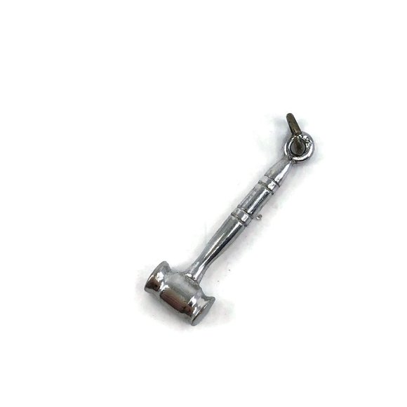 Silvertone Gavel Charm or Pendant - Picture 1 of 5